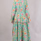 Turquoise Floral Cotton Dress– Lightweight, Breathable & Elegant