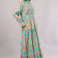 Turquoise Floral Cotton Dress– Lightweight, Breathable & Elegant