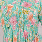Turquoise Floral Cotton Dress– Lightweight, Breathable & Elegant