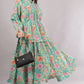 Turquoise Floral Cotton Dress– Lightweight, Breathable & Elegant