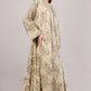 Paisley Cotton Dress– Earthy Elegance with Zigzag Sleeve Detail