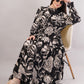 Black Floral Cotton Dress– Timeless Style with Pockets & Ruffle