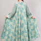 Turquoise Paisley Cotton Dress – Ethnic Chic with Zigzag Sleeve Detail