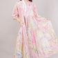 Pastel Marbled Cotton Dress– Swirling Elegance in Pink, Blue & Yellow