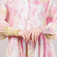 Pastel Marbled Cotton Dress– Swirling Elegance in Pink, Blue & Yellow