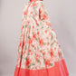 Orange Floral Cotton Dress – Romantic Blooms with Solid Collar & Hem