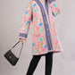 Reversible Quilted Cotton Coat – Pink Floral & White Botanical  Artisan Statement Outerwear