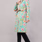 Reversible Blue Floral Quilted Jacket - Block Print Cotton Coat