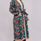 Reversible Quilted Floral Cotton Robe Coat – Black Rose & Vintage Bloom Artisan Winterwear