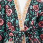 Reversible Quilted Floral Cotton Robe Coat – Black Rose & Vintage Bloom Artisan Winterwear