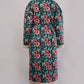 Reversible Quilted Floral Cotton Robe Coat – Black Rose & Vintage Bloom Artisan Winterwear