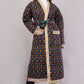 Reversible Quilted Floral Cotton Robe Coat – Black Rose & Vintage Bloom Artisan Winterwear