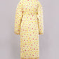 Reversible Quilted Yellow Cotton Robe – Floral & Geometric Belted Long Loungewear