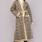 Reversible Quilted Yellow Cotton Robe – Floral & Geometric Belted Long Loungewear