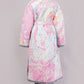 Reversible Quilted Cotton Robe – Marbled Pink & Striped Floral Belted Loungewear