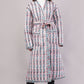 Reversible Quilted Cotton Robe – Marbled Pink & Striped Floral Belted Loungewear