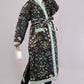 Reversible Quilted Cotton Robe – Black Floral & Diamond Pattern Belted Loungewear