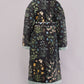 Reversible Quilted Cotton Robe – Black Floral & Diamond Pattern Belted Loungewear