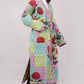 Reversible Quilted Cotton Robe – Patchwork Floral & Multicolor Striped Belted Loungewear