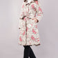 Reversible Quilted Cotton Robe – Beige Floral & Checkered Neutral Belted Loungewear