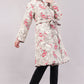 Reversible Quilted Cotton Robe – Beige Floral & Checkered Neutral Belted Loungewear