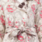 Reversible Quilted Cotton Robe – Beige Floral & Checkered Neutral Belted Loungewear