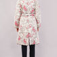 Reversible Quilted Cotton Robe – Beige Floral & Checkered Neutral Belted Loungewear