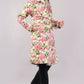 Reversible Quilted Cotton Robe – Pink Floral & Green Botanical Belted Loungewear