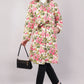 Reversible Quilted Cotton Robe – Pink Floral & Green Botanical Belted Loungewear