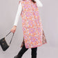 Reversible Quilted Cotton Vest – Vibrant Floral & Earthy Botanical Sleeveless Jacket