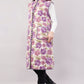 Reversible Quilted Cotton Vest – Purple Floral & Pink Diamond Sleeveless Jacket with Pockets