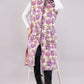 Reversible Quilted Cotton Vest – Purple Floral & Pink Diamond Sleeveless Jacket with Pockets