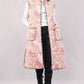 Reversible Quilted Cotton Vest – Purple Floral & Pink Diamond Sleeveless Jacket with Pockets