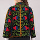 Embroidered Black Cotton Jacket – Vibrant Floral Motif & Folk-Inspired Artisan Outerwear