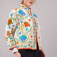 Suzani Velvet Embroidered Jacket – Botanical Motif  White Multicolor  Artisan Handmade Luxury