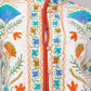 Suzani Velvet Embroidered Jacket – Botanical Motif  White Multicolor  Artisan Handmade Luxury