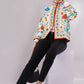 Suzani Velvet Embroidered Jacket – Botanical Motif  White Multicolor  Artisan Handmade Luxury