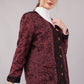 Suzani Velvet Jacket – Maroon Floral Embroidery Handcrafted Winter Coat