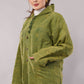 Green Textured Cotton Jacket with Hoodie Pullover & Toggle Buttons – Outerwear