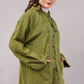 Green Textured Cotton Jacket with Hoodie Pullover & Toggle Buttons – Outerwear