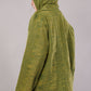 Green Textured Cotton Jacket with Hoodie Pullover & Toggle Buttons – Outerwear