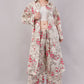 Beige Floral Print Co-Ord Set for Women | Shirt Tunic & Wide Leg Pants