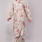 Beige Floral Print Co-Ord Set for Women | Shirt Tunic & Wide Leg Pants