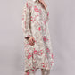 Beige Floral Print Co-Ord Set for Women | Shirt Tunic & Wide Leg Pants