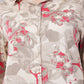 Beige Floral Print Co-Ord Set for Women | Shirt Tunic & Wide Leg Pants