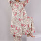 Beige Floral Print Co-Ord Set for Women | Shirt Tunic & Wide Leg Pants