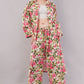 Women’s Floral Printed Co-Ord Set – Long Button-Down Shirt & Wide-Leg Pants Two-Piece Outfit