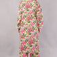 Women’s Floral Printed Co-Ord Set – Long Button-Down Shirt & Wide-Leg Pants Two-Piece Outfit