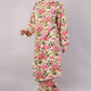 Women’s Floral Printed Co-Ord Set – Long Button-Down Shirt & Wide-Leg Pants Two-Piece Outfit