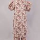 Women Botanical Floral Co-ord Set - 2-Piece Longline Button-Down Tunic & Wide Leg Trousers